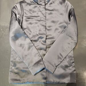 Sleek Gray Satin Jacket